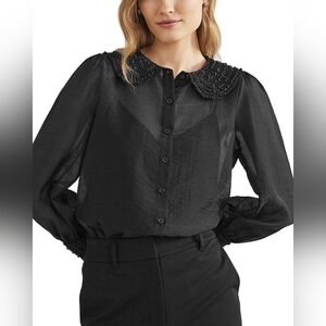 Boden Editorialist Blouse in Black Size 14